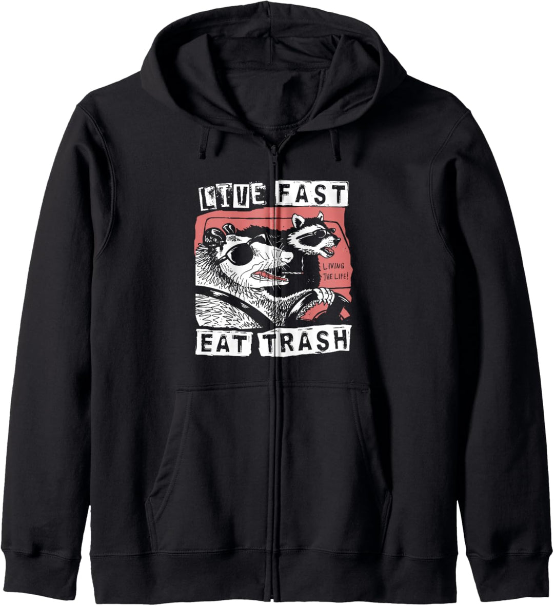 Lustiger Possum Waschbär Live Fast Eat Trash Street Cats Squad Kapuzenjacke
