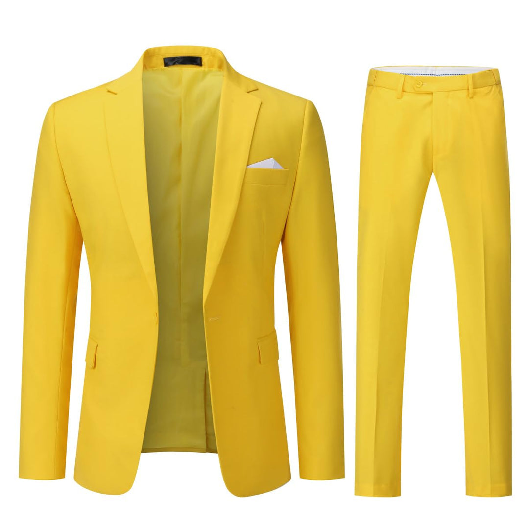 YOUTHUP Anzug Herren 2 Teilig Slim Fit Herrenanzug Business Hochzeit Modern Anzüge Sakko Anzughose L