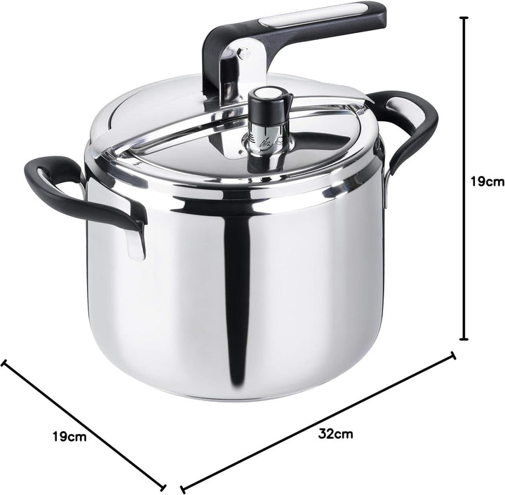 Barazzoni Schnellkochtopf Silicon PRO, Ø 22 cm, Fassungsvermögen 7,0 l, Edelstahl 18/10, Made in Ita