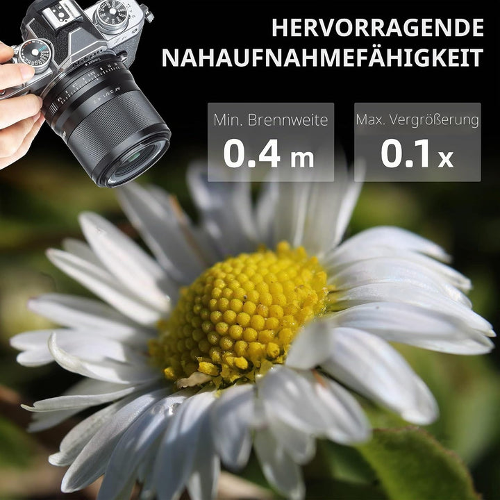 VILTROX 33mm F1.4 Z-Mount Objektiv APS-C Autofokus Grosse Blende Prime-Objektiv Weitwinkel-Unterstüt