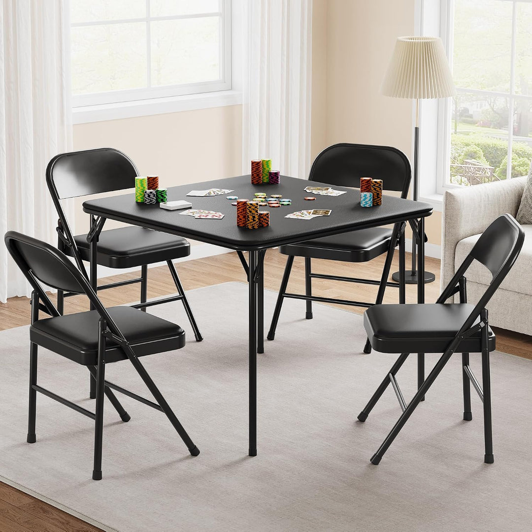Falttisch Quadratischer Spiel &amp; Kartentisch, Wasserdicht PU, 85cm Für Wohnzimmer Camping Indoor Outd