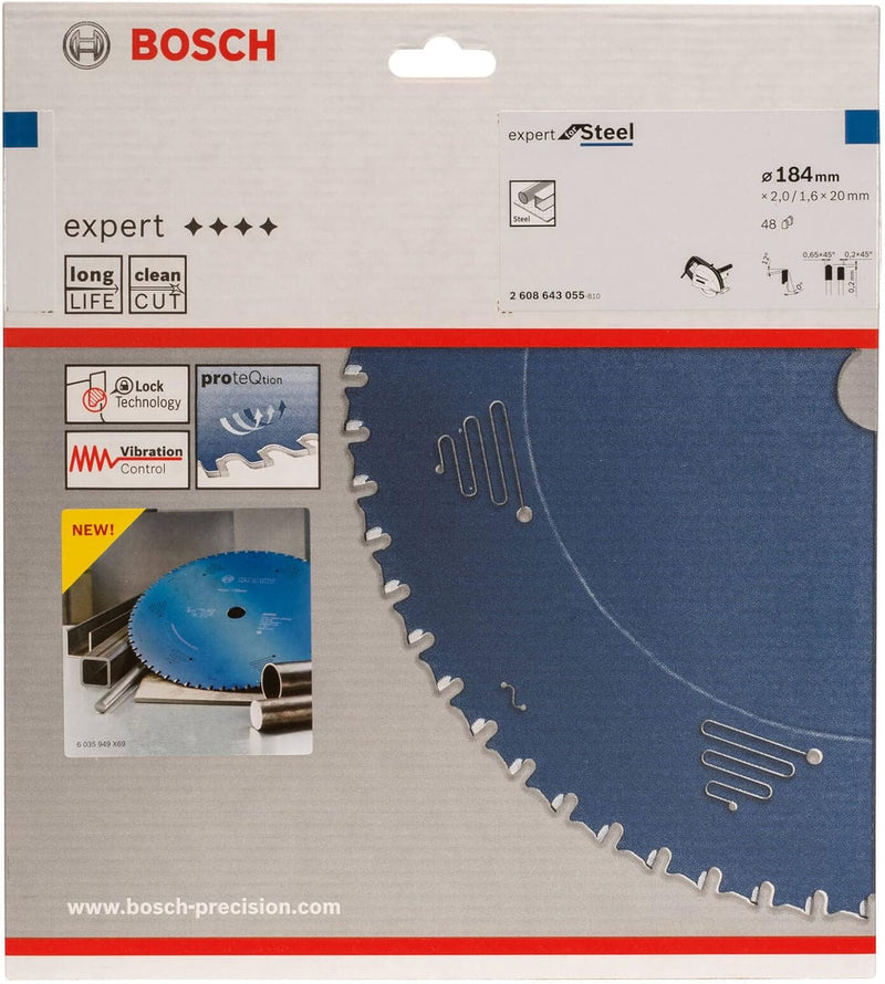 Bosch Accessories Bosch Professional 1x Kreissägeblatt Expert for Steel (für Stahl, Sägeblatt Ø 184