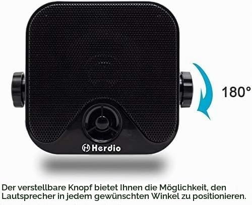 Herdio 100W Wasserdichter Marine Stereo Box Lautsprecher für Boot ATV UTV Heavy Duty Powersport Fahr