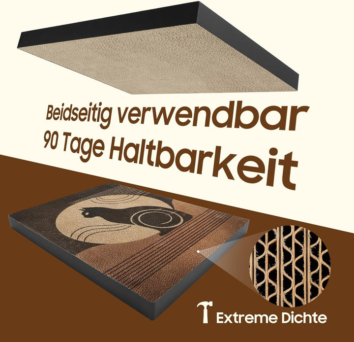 Premium Designer Kratzbrett für Katzen: 5-lagige Wellpappe für erhöhte langlebigkeit - selbstklebend