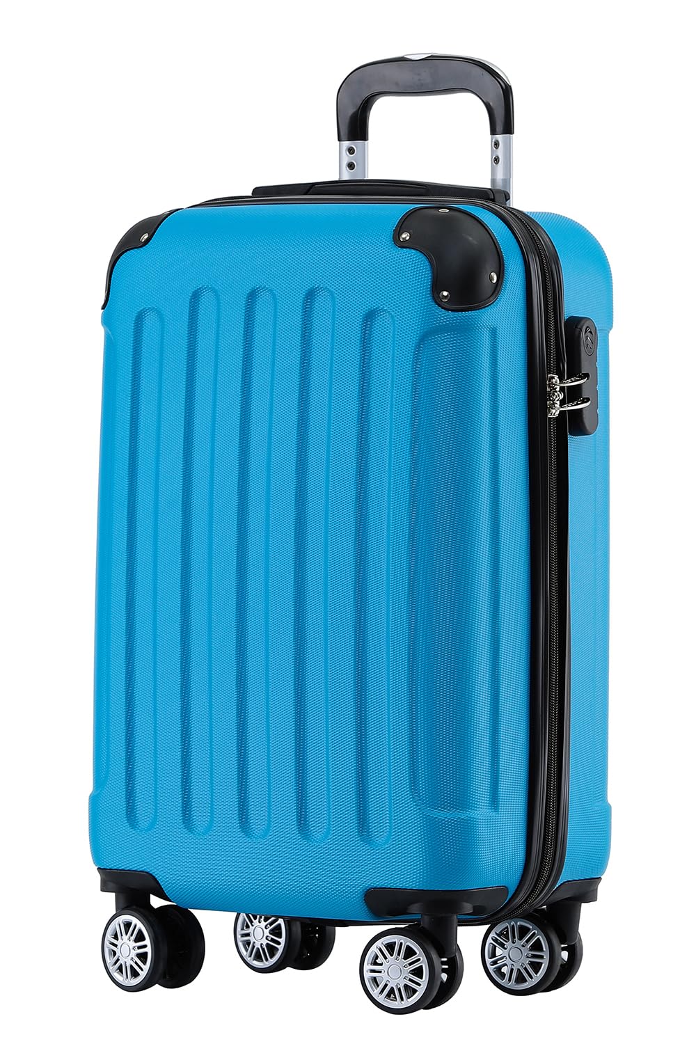 BEIBYE Hartschalen-Koffer Trolley Rollkoffer Reisekoffer Handgepäck 4 Rollen (M-L-XL-Set) (Turquoise