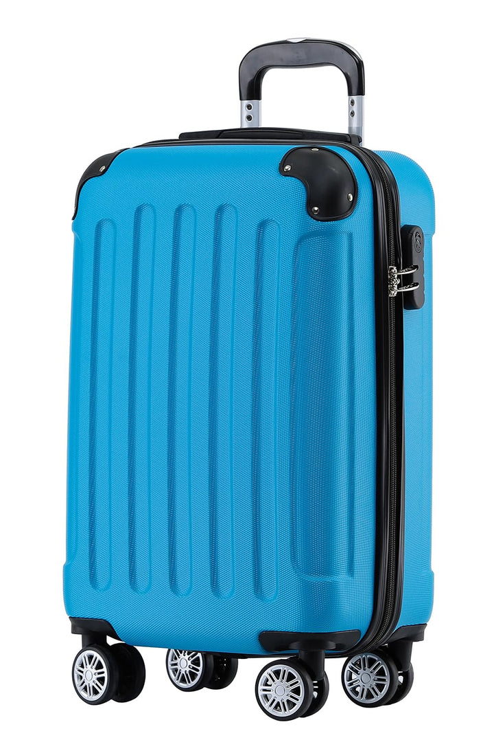 BEIBYE Hartschalen-Koffer Trolley Rollkoffer Reisekoffer Handgepäck 4 Rollen (M-L-XL-Set) (Turquoise