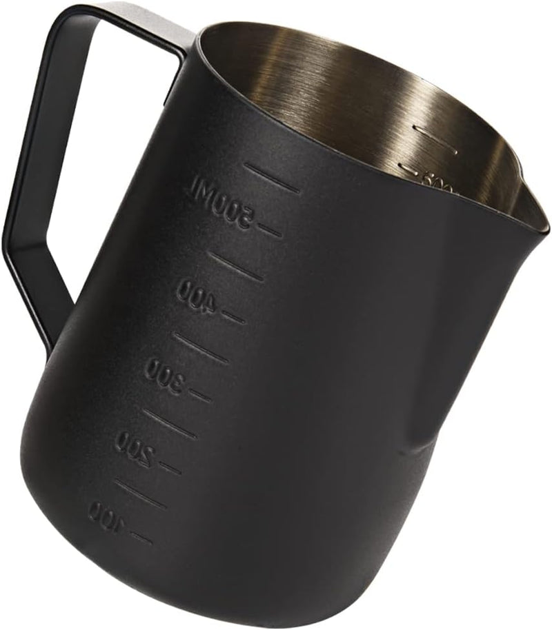 Dianoo Espresso Dampfkrug 600ml, Milchaufschäumkrug Edelstahl mit Messung, Milchaufschäumbecher, Kaf