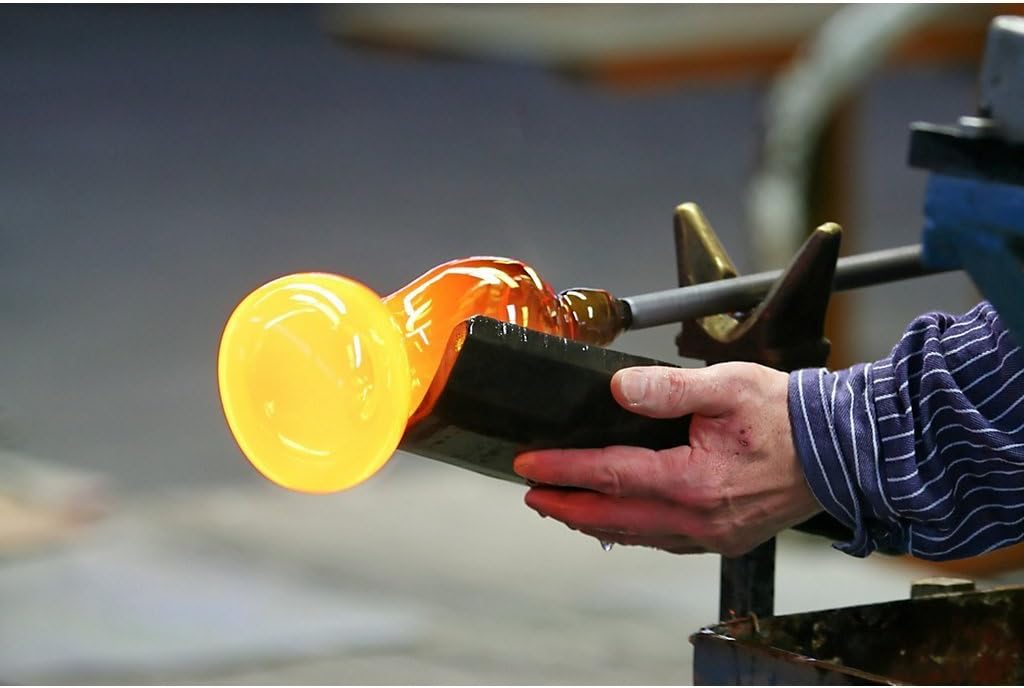 Bouquet Vase Blumenvase Katarina Gold Transparent Rund 22 cm Bleikristall Tischvase Tischdeko Hochze