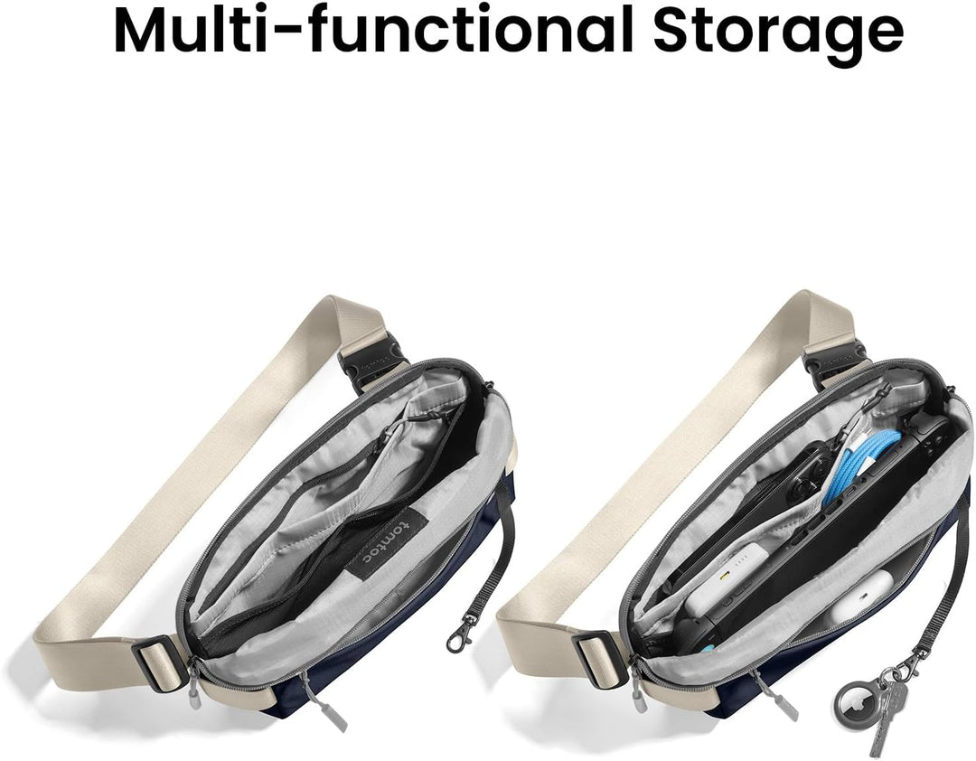 tomtoc Premium T21 Sling Bag Herren 3L EDC Umhängetasche, leichte robuste Schultertasche für iPad mi