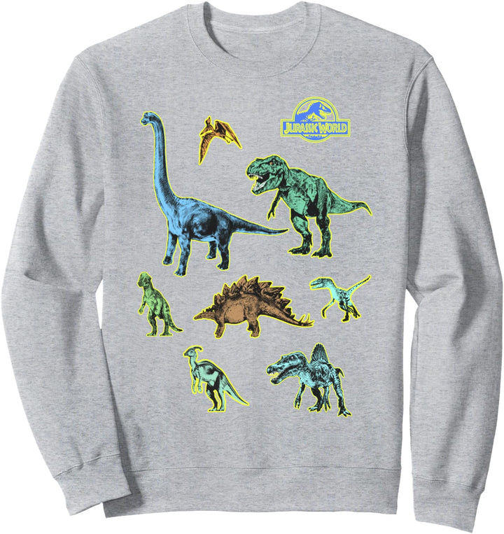 Jurassic World Neon Dinosaurs Sweatshirt