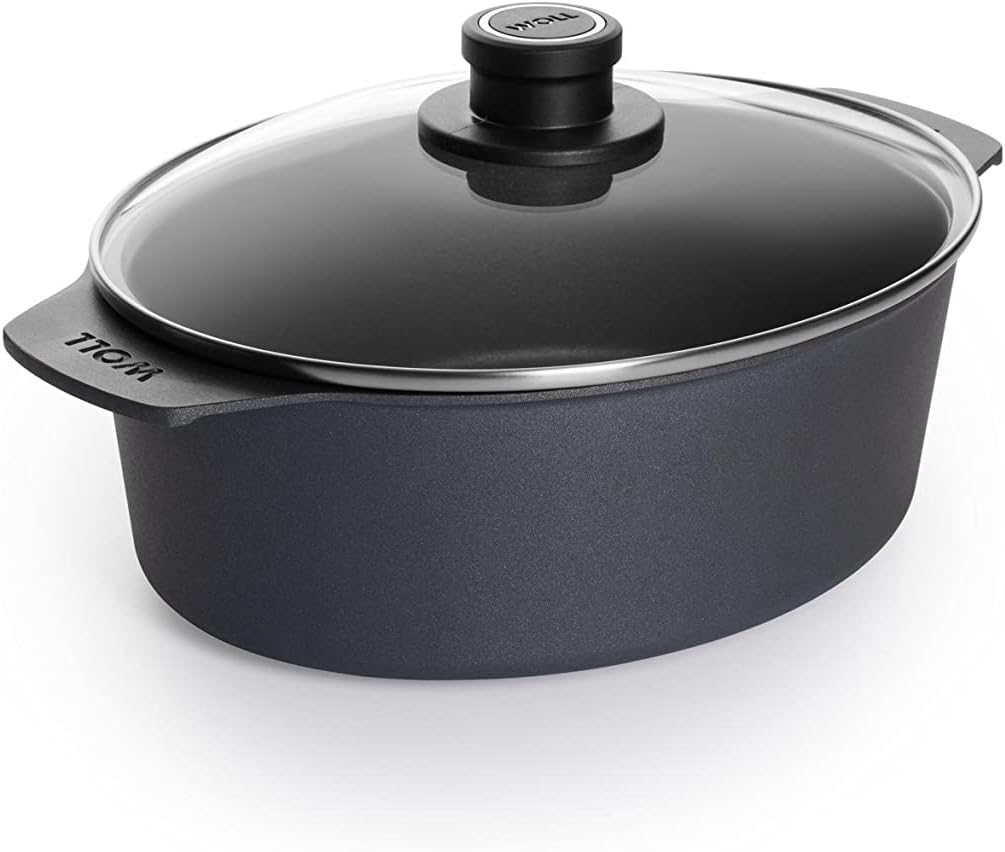 Woll Diamond Lite Bräter mit Glasdeckel in Box, 27 x 22 cm, 9,5 cm hoch, 3,7 Liter - Geeignet für Ce