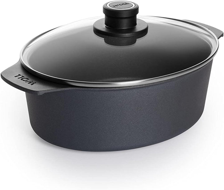 Woll Diamond Lite Bräter mit Glasdeckel in Box, 27 x 22 cm, 9,5 cm hoch, 3,7 Liter - Geeignet für Ce