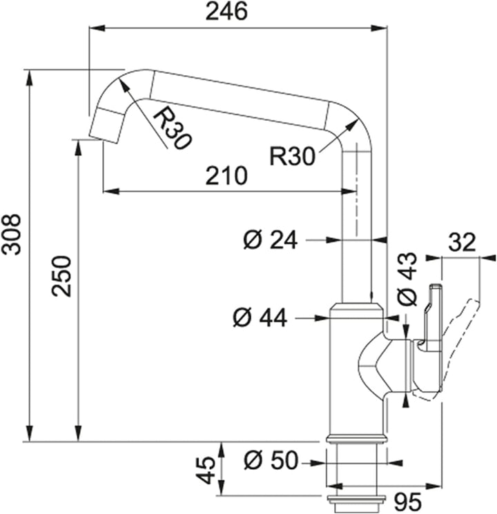 Franke 115.0595.081 Urban Onyx Spültischbatterie