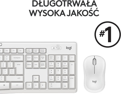 Logitech MK295 kabelloses Tastatur-Maus-Set mit SilentTouch-Technologie, Shortcut-Tasten, optischer