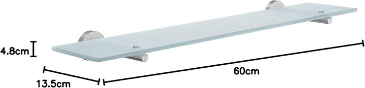 Smedbo Home Glas verchromt matt Badezimmer Regal mit Klammern, Silber/weiss
