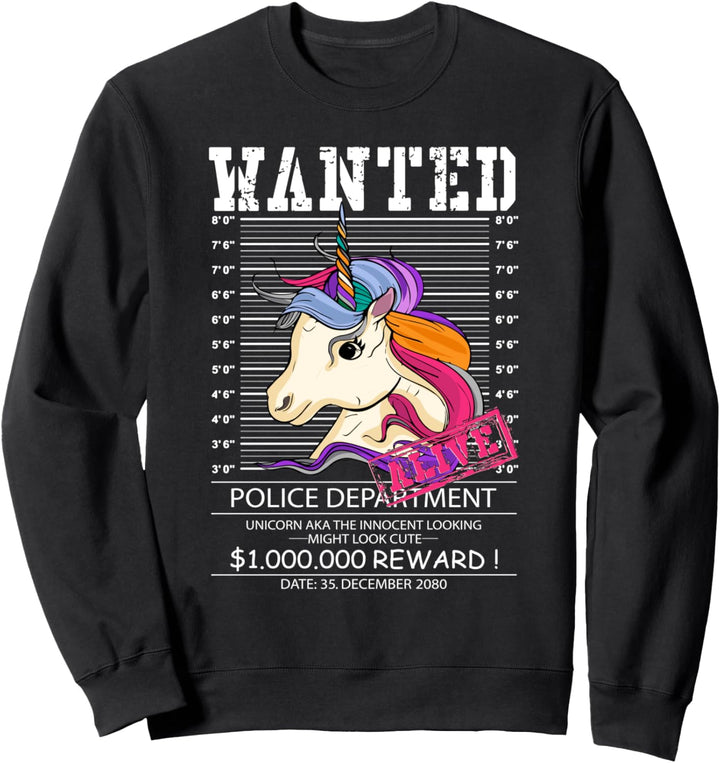 Wanted Unicorn Alive letztes Einhorn gesucht Anzeige Kinder Sweatshirt