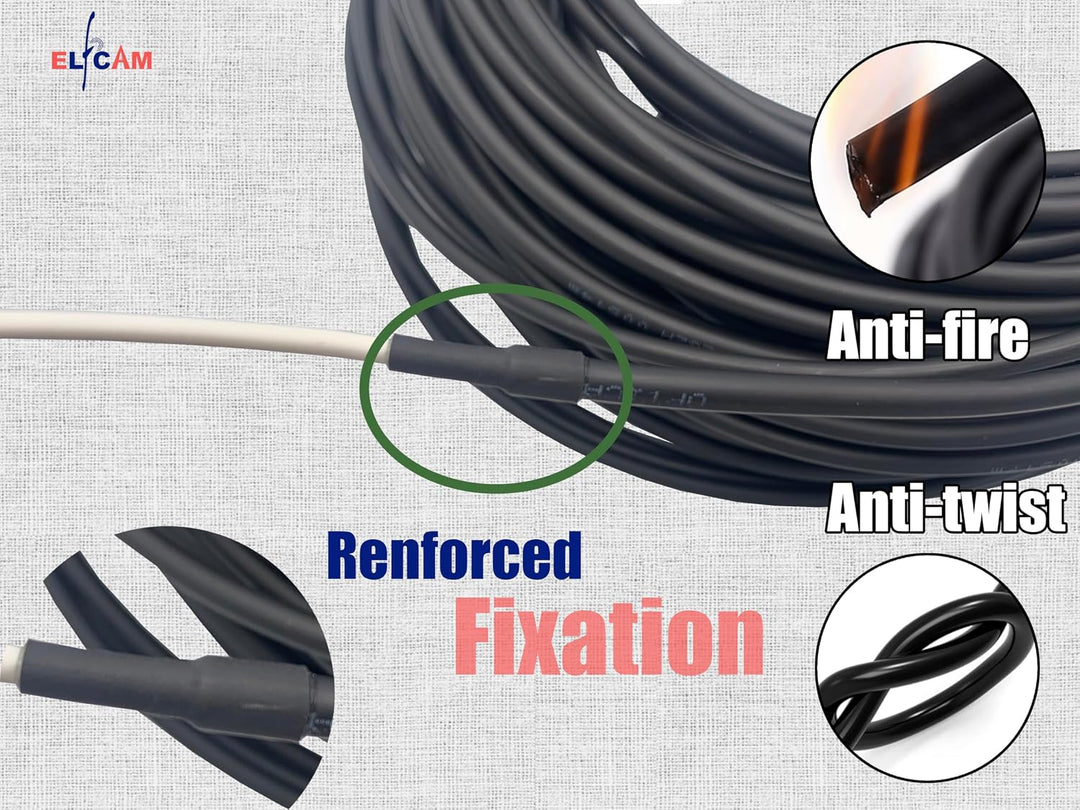 Elfcam – 35m Glasfaserkabel SC/APC auf SC/APC Simplex OS2 9/125μm 5.0mm, Indoor &amp; Outdoor LWL Kabel