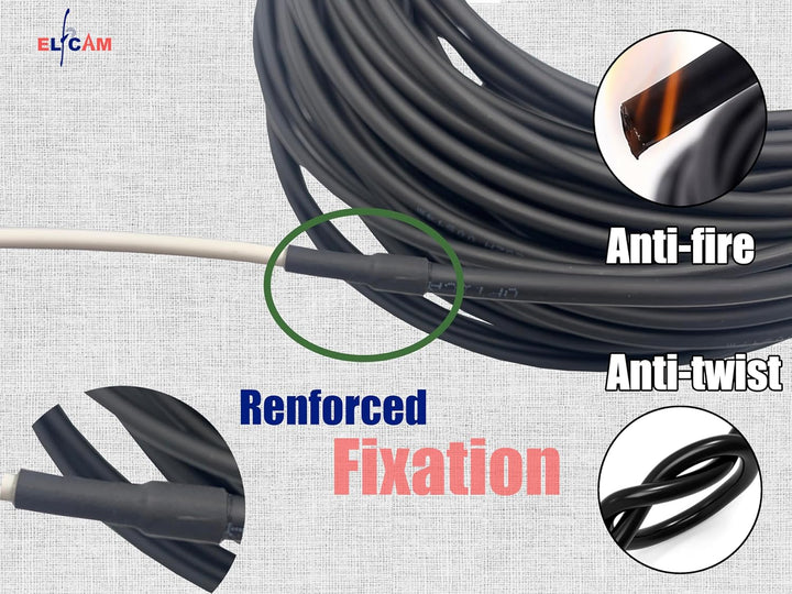 Elfcam – 35m Glasfaserkabel SC/APC auf SC/APC Simplex OS2 9/125μm 5.0mm, Indoor &amp; Outdoor LWL Kabel