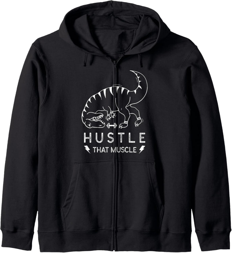 Fitness Hustle That Muscle Dino lustiges Gym Design Kapuzenjacke