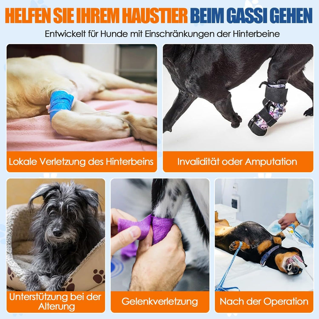 SlowTon Unterstützungsgeschirr für Hinterbeine Geschirr für mittelgrosse Hunde - Bequemes, verstellb