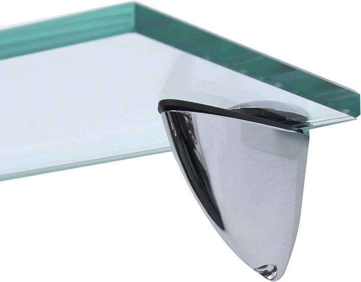 Rapid Teck Glas Wandregal Schwarz Glanz 70cm x 10cm - Glasregal mit 8mm ESG Sicherheitsglas - Glasre