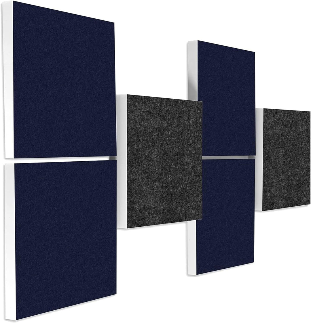 platino24 Schallabsorber 3D Set Colore aus Basotect G+ mit Akustikfilz, 6 Absorberelemente Quadrat 2