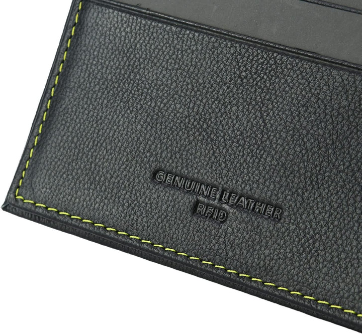 MOMO DESIGN Herren-Geldbörse aus echtem Leder, mit RFID-Schutz, Geschenkbox aus Holz, Schwarz 2 Fens