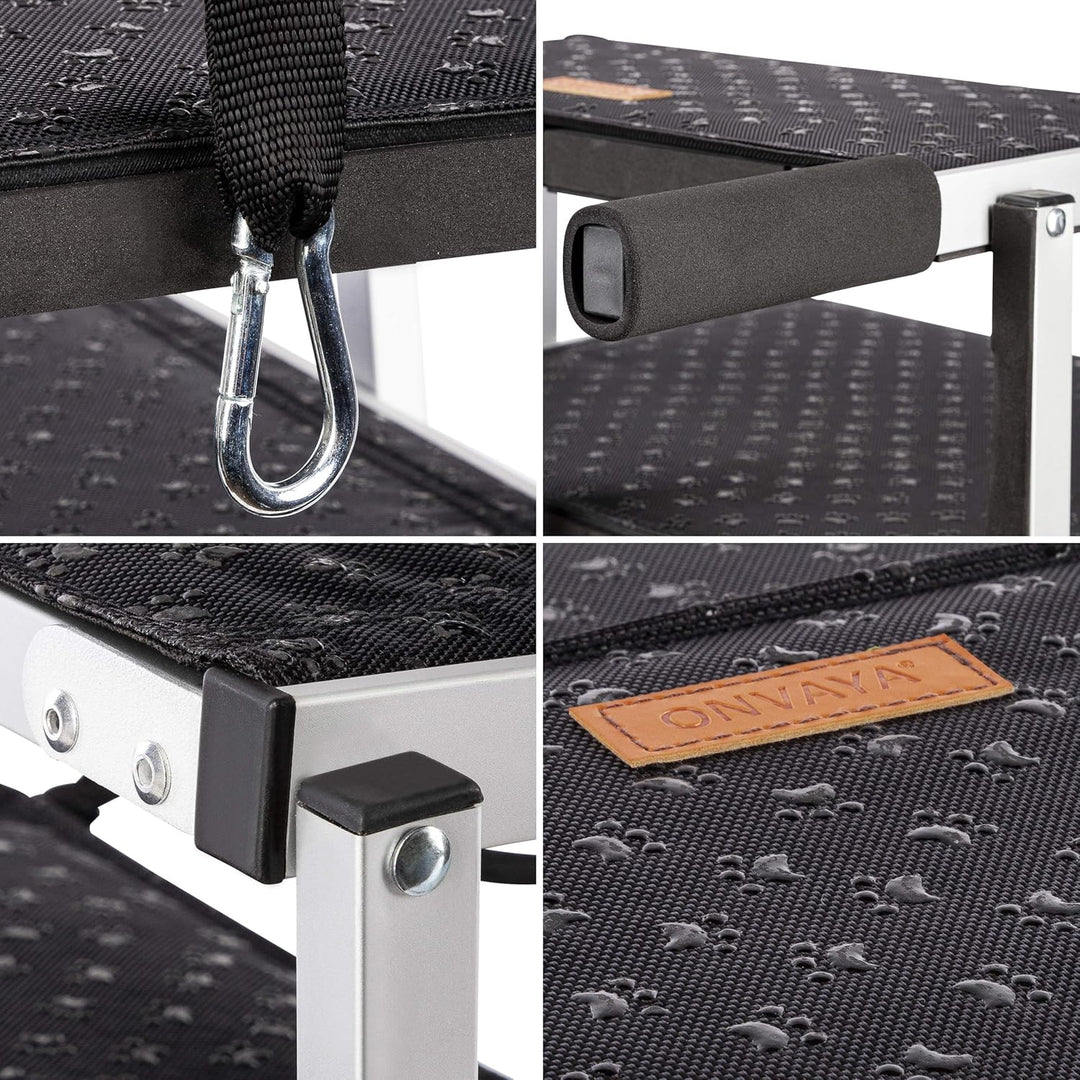 ONVAYA® Hundetreppe faltbar | Hunderampe Einstieghilfe für Autos oder hohe Betten | klappbare Hausti