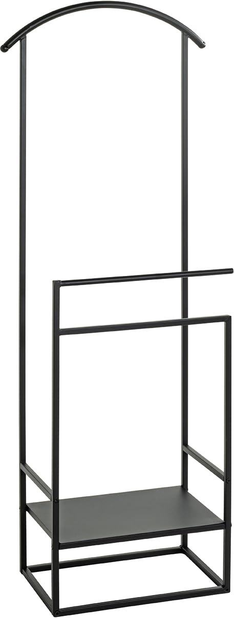 HAKU Möbel Herrendiener schwarz, Metall - Masse: B 47 cm x H 128 cm x T 26 cm, Style: Modern