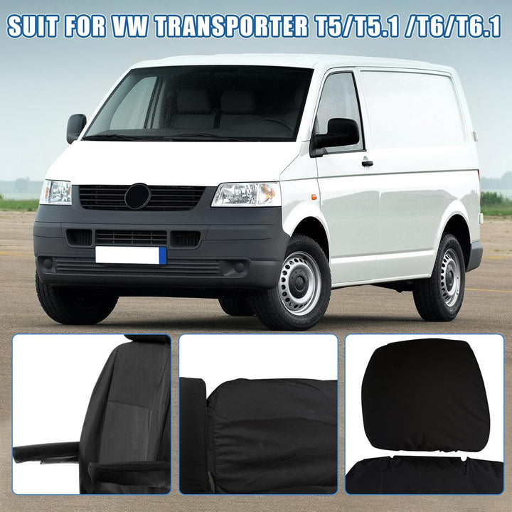 Soekodu Sitzbezüge kompatibel mit VW Transporter T5 T6 2003-2022 (3 Sitzer), 8er-Set Wasserdichter V