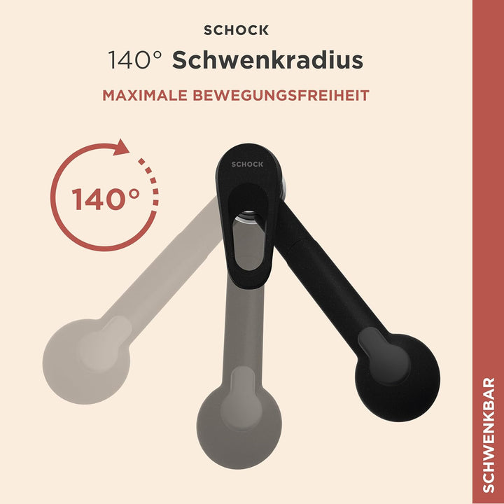 Schock 525122GNE Küchenarmatur Cosmo Nero – Schwarze Hochdruck Armatur mit ausziehbarer Schlauchbrau
