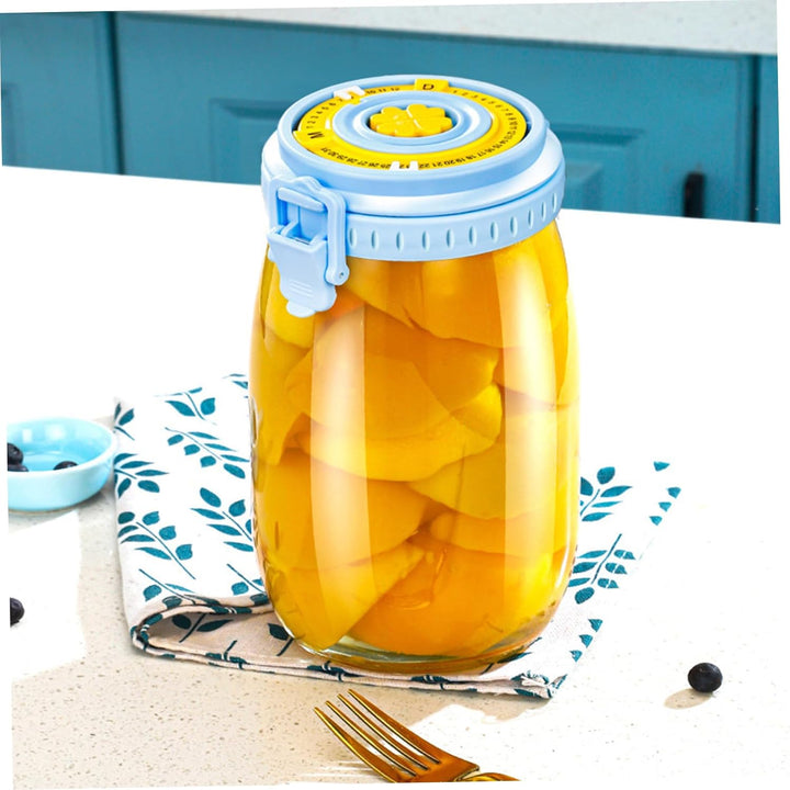 Gärglas, 1000 ml, Datumsmarkierung, Sauerteig-Starterglas mit Luftauslassöffnung, Sauerteigglas, wie
