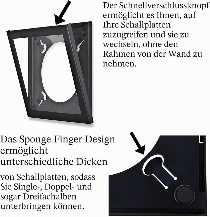 Black Vinyl Record Album LP Frame (Pack Of 4)