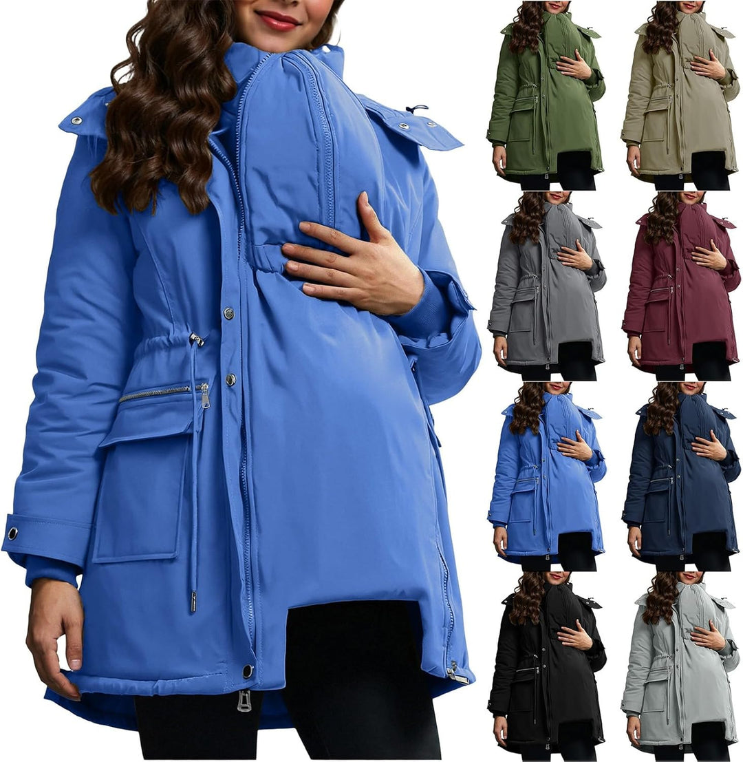 Generisch 3 In 1 Umstandsjacke Tragejacke mit Babyeinsatz Wintermantel Trageeinsatz Jacke Jackenerwe