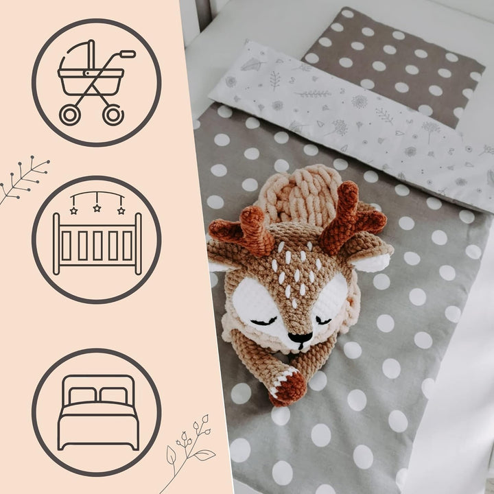 Bellochi Multifunktional Baby Decke Set - Doppelseitig Baby Bettwäsche 75x100 cm und Kissen 30x40cm