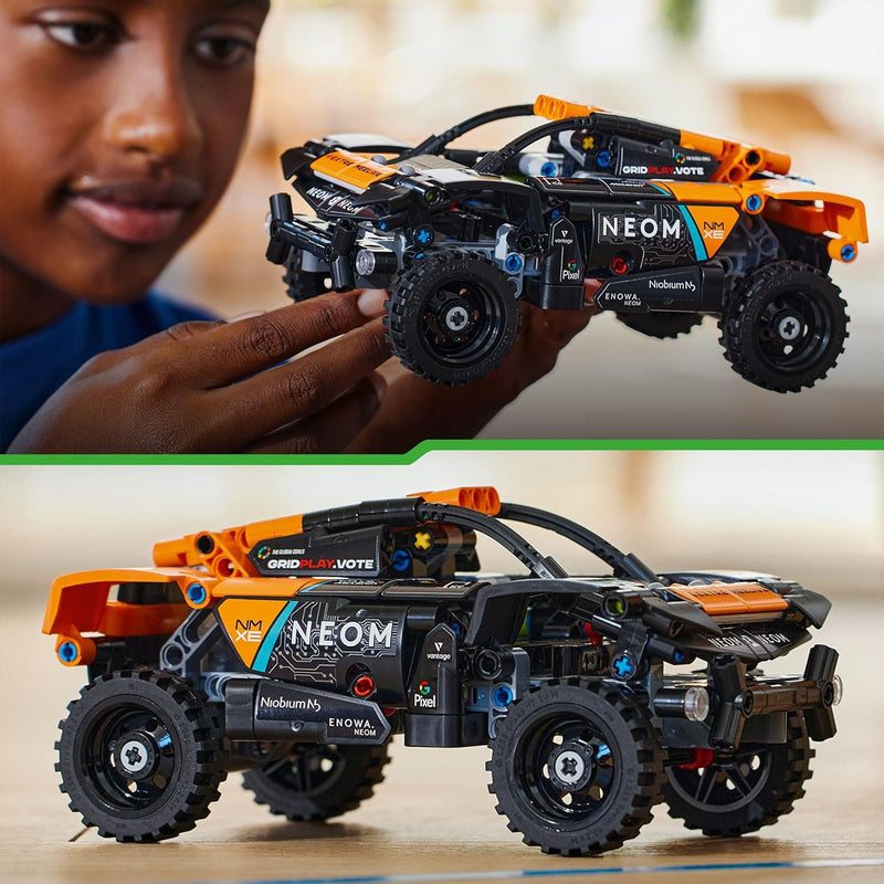 Lego Technic NEOM McLaren Extreme E Race Car Set, Auto-Spielzeug mit Rückziehmotor für Kinder, bauba