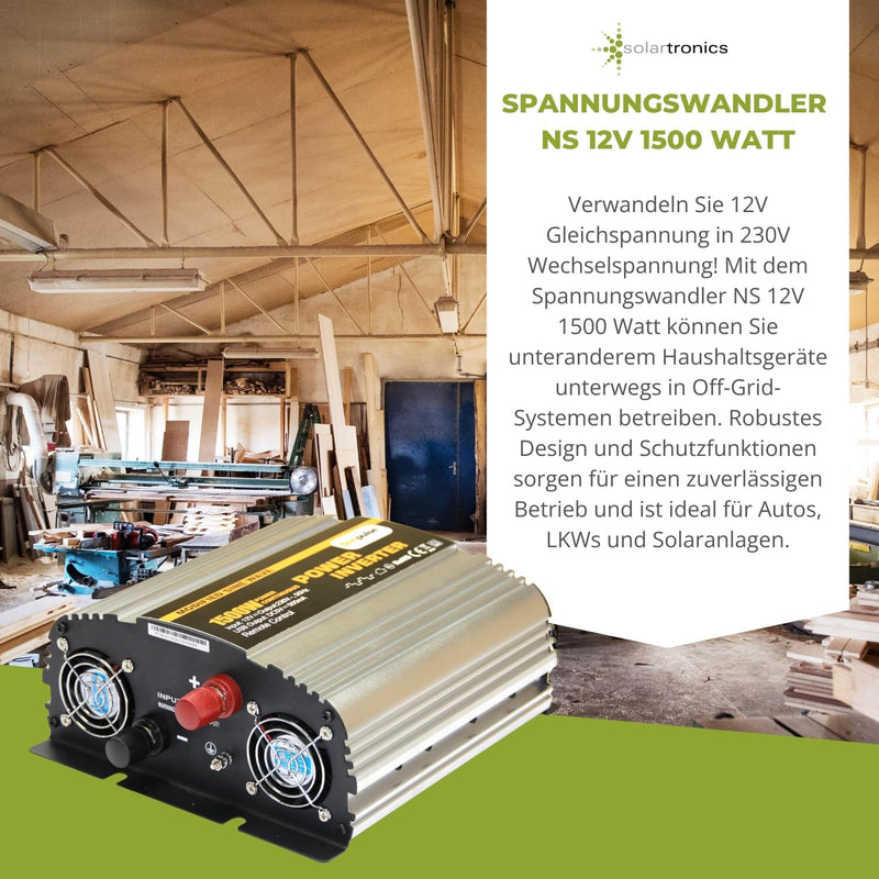 Spannungswandler NS 12V 1500 Watt Inverter Wechselrichter