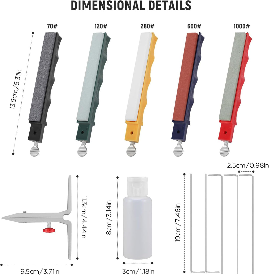 Messerschärfer-Set, Schleifstein-Set, professionelles Küchen-Messerschärfer-Set mit festem Winkel