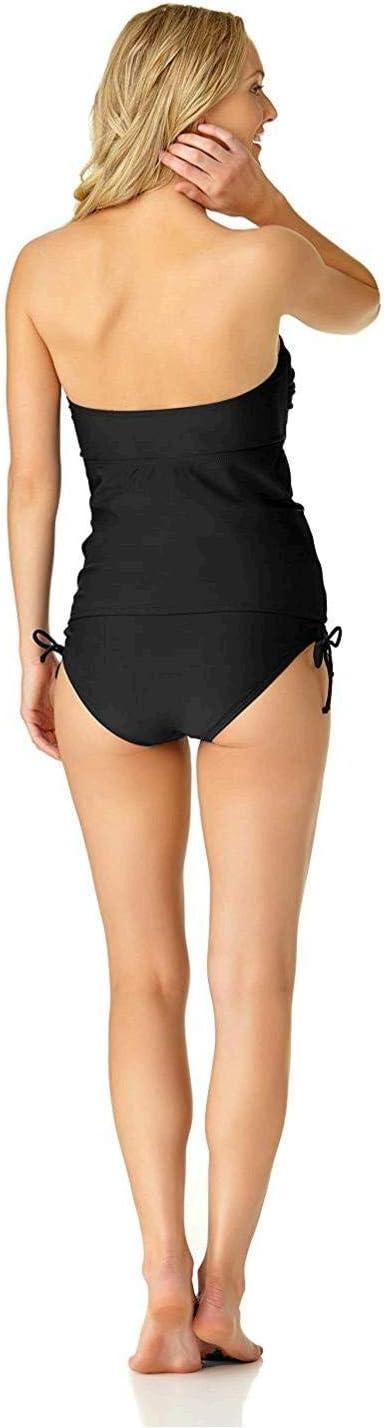 Catalina Damen Bandeau Badeanzug Tankini-Oberteil M Schwarz, M Schwarz