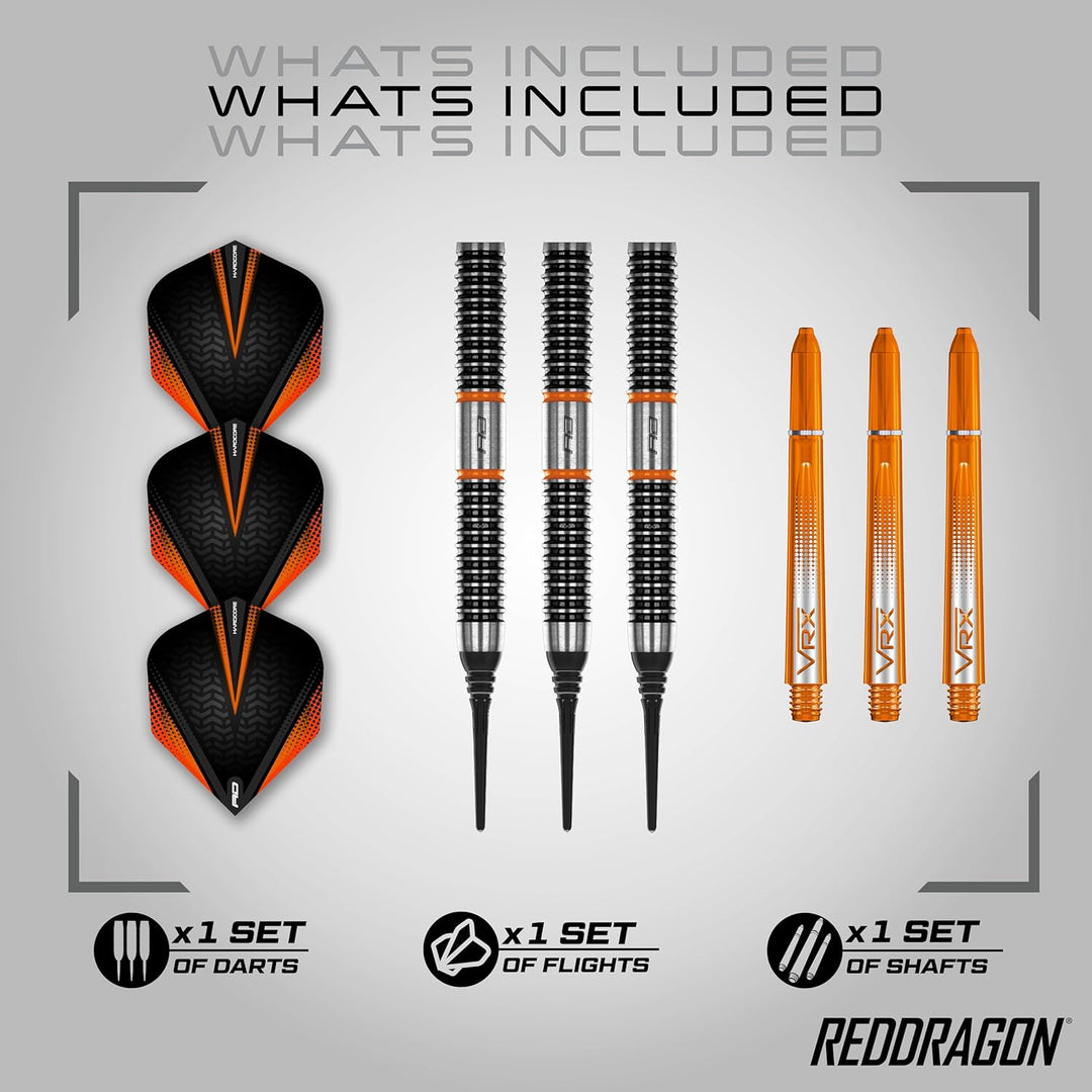 RED DRAGON Amberjack Series Softip Profi Dartpfeile 18 Gram Darts Set mit Flights und Schäfte Amberj