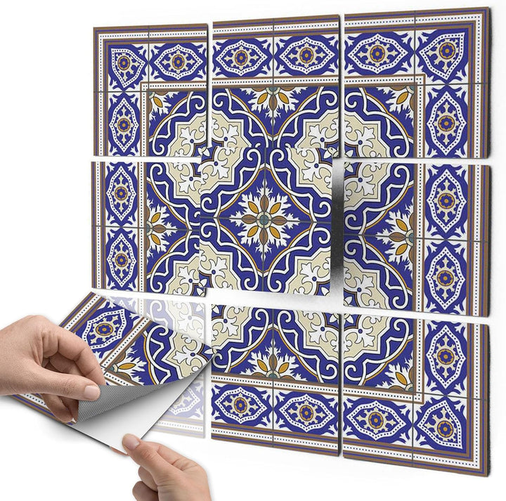 40 Stück Fliesenfolie für Bad und Küche 10x10 cm - Mosaikfliesen, Fliesensticker - Klebefolie Fliese