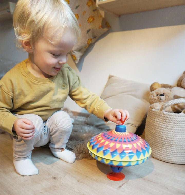 Small Foot Brummkreisel Kunterbunt, schult die Feinmotorik, mit Standfuss aus Gummi, für Kinder ab 1