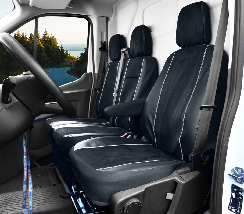 Passgenaue Sitzbezüge Kunstleder geeignet für Ford Custo/Tourneo ab 2012- ab 2021- | 3 Sitzer KING,