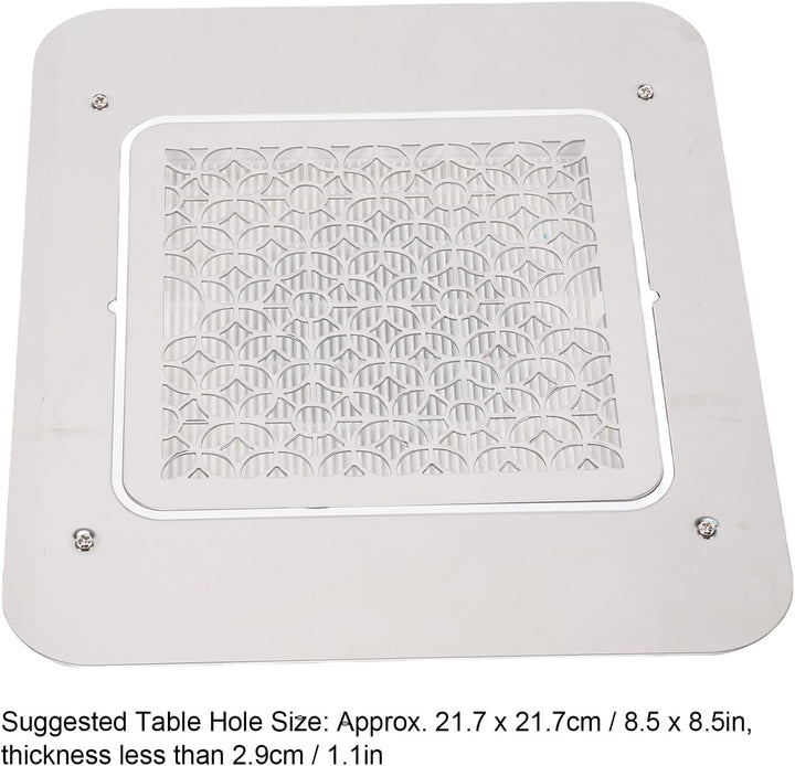 BRRNOO Nagelstaubsammler, Eingebauter Tischschreibtisch, Leistungsstarker 80 W, 3500 U/min, Bürstenl