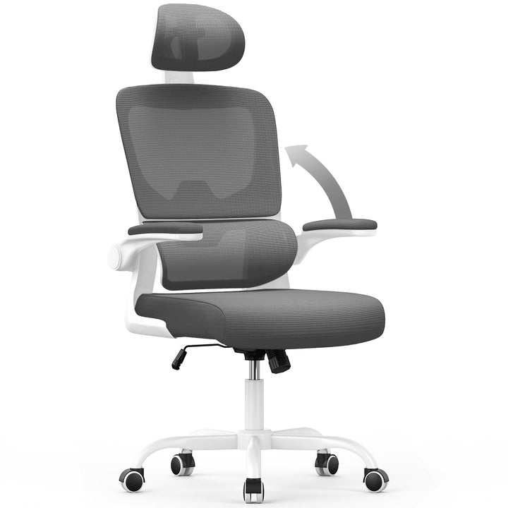 naspaluro Bürostuhl Ergonomischer, Schreibtischstuhl mit Hochklappbaren Armlehnen, Dynamischer Lordo