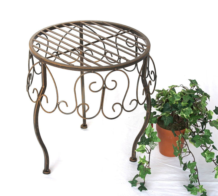 DanDiBo Blumenhocker Metall Braun Rund 35 cm Blumenständer 140129 XL Beistelltisch Pflanzenständer K