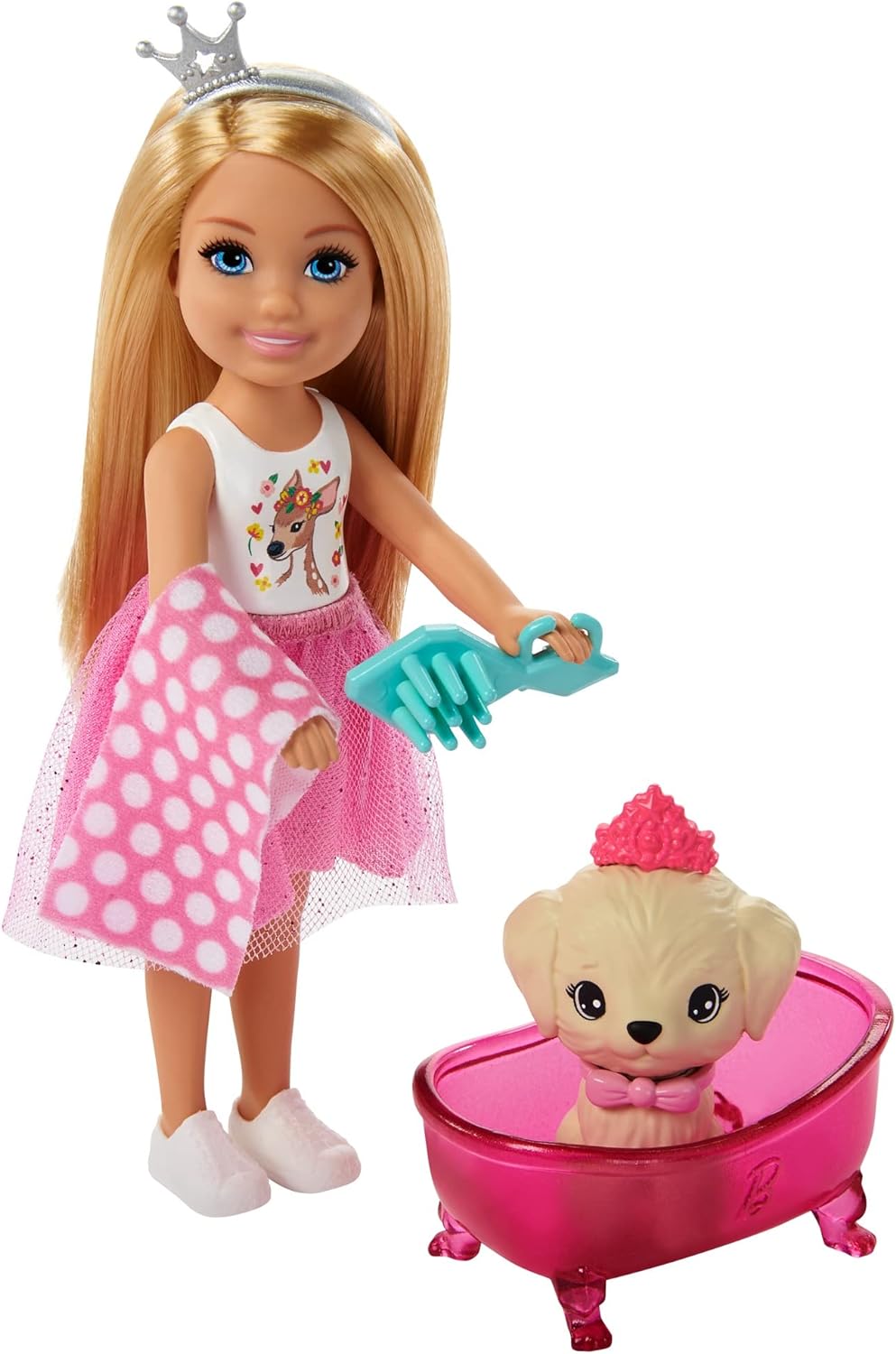 Barbie GML73 - Barbie Prinzessinnen-Abenteuer Haustier-Spielset mit Chelsea Puppe, Spielzeug für Kin