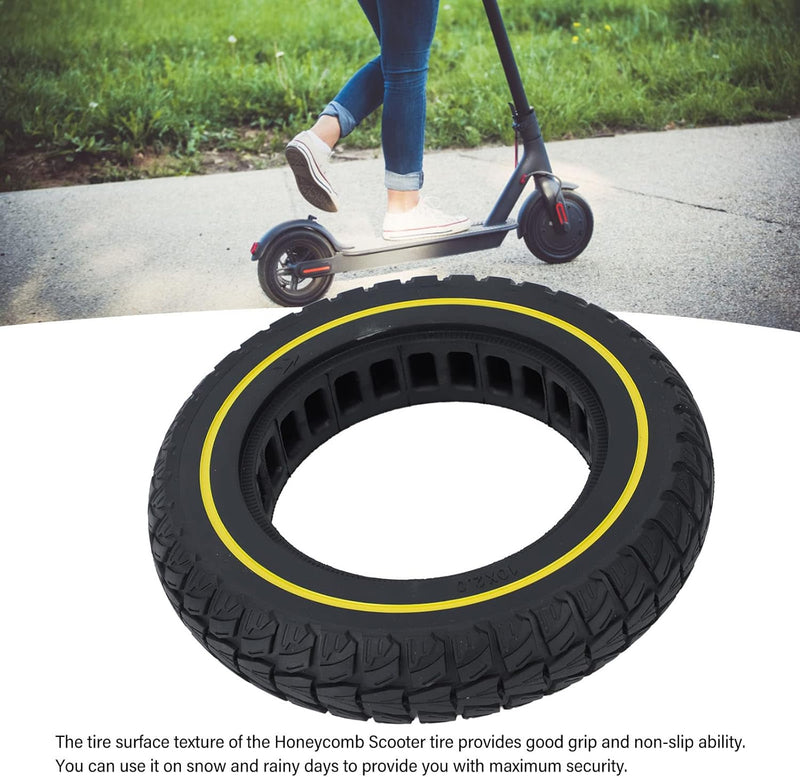 BuyWeek Elektroroller Reifen für KUGOO M4, 10x2 Zoll E Scooter Vollreifen Anti Rutsch E Roller Waben
