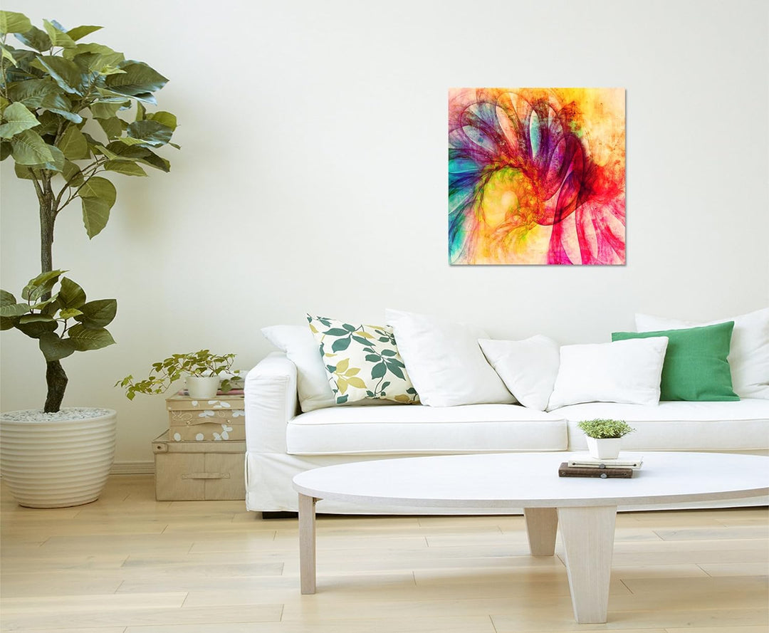 Paul Sinus Art Modernes Wandbild Abstrakt047_60x60cm Abstrakte Kunst Kunstdruck auf Leinwand Zeitlos
