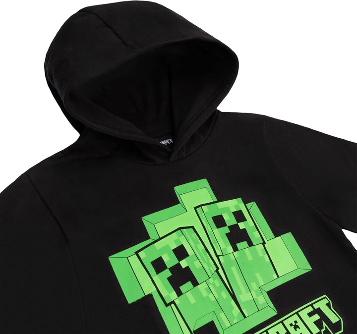 Minecraft Jungen Creeper Hoody Kapazenpullover 140 Schwarz-grün, 140 Schwarz-grün